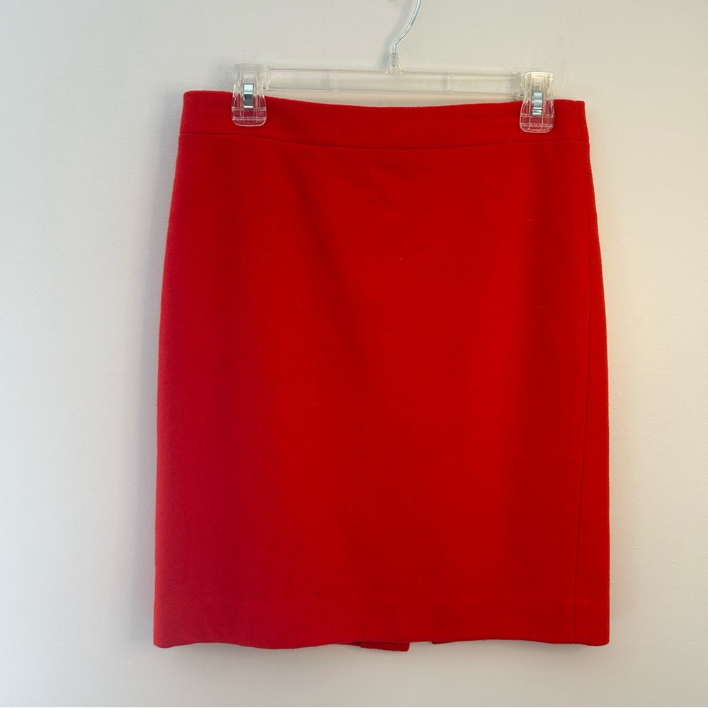 J Crew Wool The Pencil Skirt Red Size 4